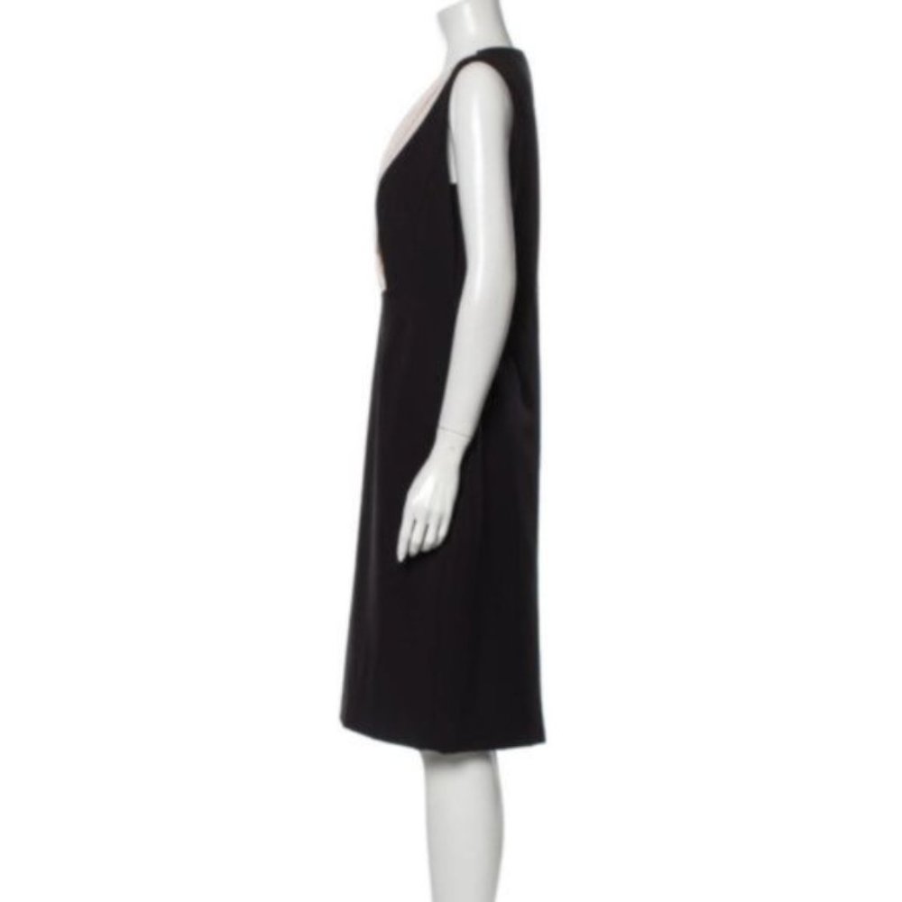 L.K. BENNETT Black Ribbon Tuxedo Dress Sz M - Picture 5 of 10